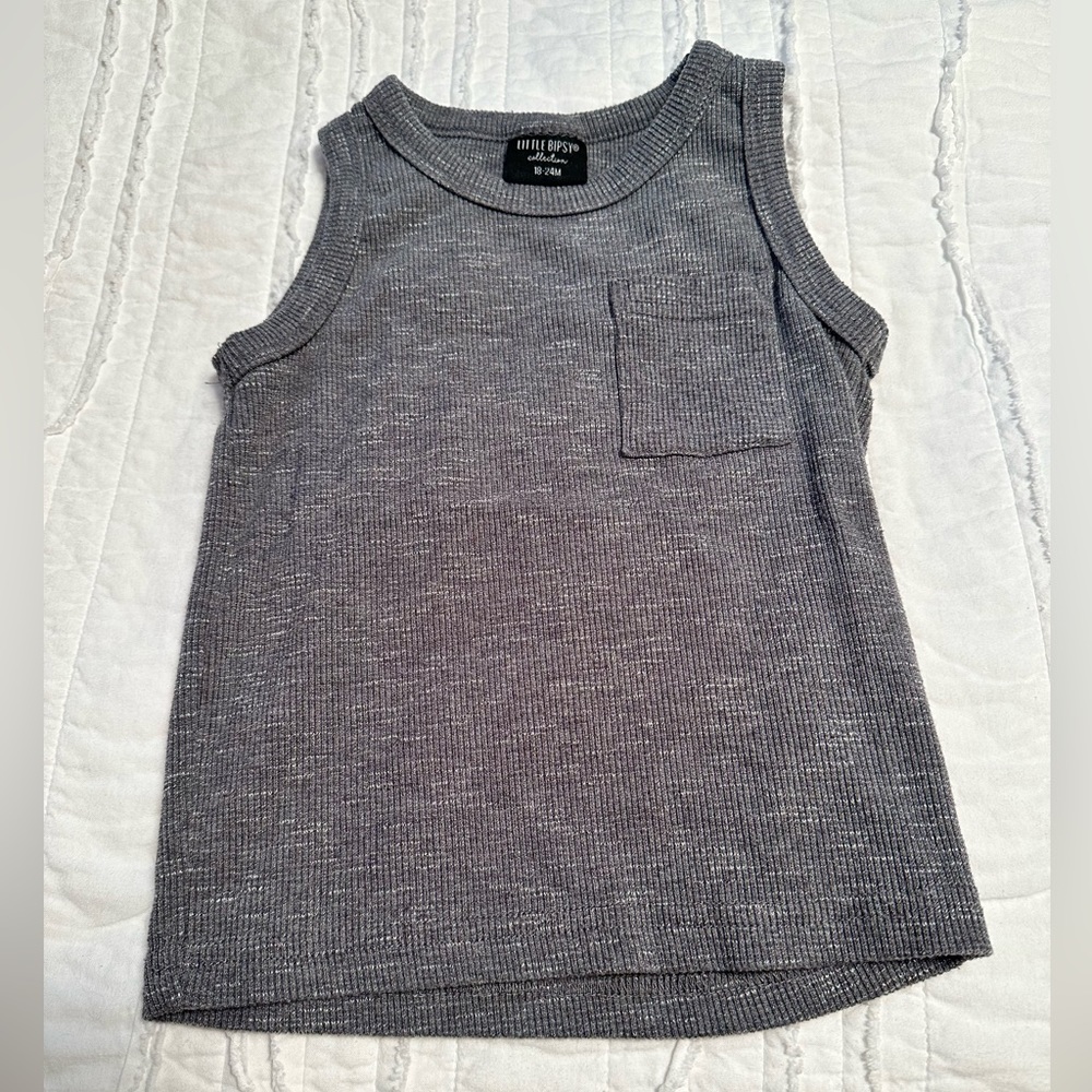 Charcoal ribbed tank top - unisex